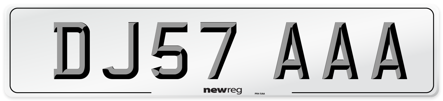 DJ57 AAA Number Plate from New Reg